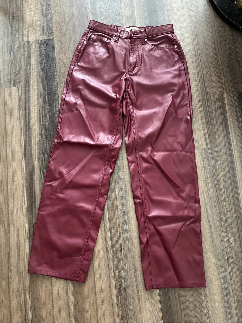Universal Thread Women’s Faux Leather Pants in Wine